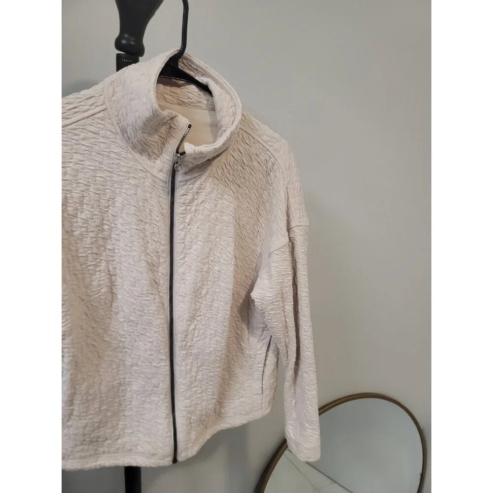 lululemon athletica Cream Textured Full-Zip Jacket
